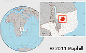 Gray Location Map of Majune, highlighted country