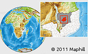 Physical Location Map of Majune, highlighted country, highlighted parent region