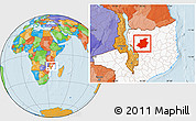 Political Location Map of Majune, highlighted country