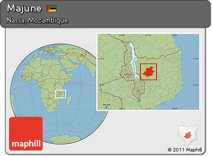 Savanna Style Location Map of Majune