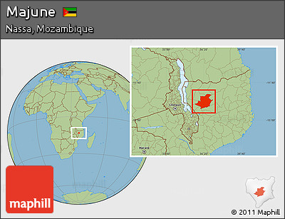 Savanna Style Location Map of Majune