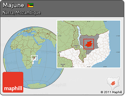 Savanna Style Location Map of Majune, highlighted country, highlighted parent region