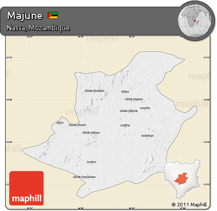 Classic Style Map of Majune, single color outside