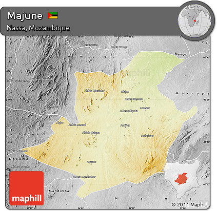 Physical Map of Majune, desaturated