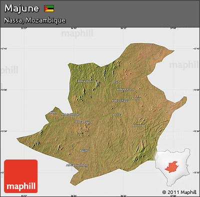Satellite Map of Majune, single color outside