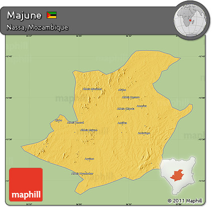 Savanna Style Map of Majune, single color outside