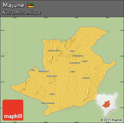 Savanna Style Map of Majune, single color outside