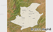 Shaded Relief Map of Majune, satellite outside