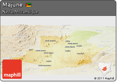 Physical Panoramic Map of Majune, lighten