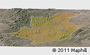 Satellite Panoramic Map of Majune, semi-desaturated
