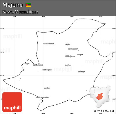 Blank Simple Map of Majune, cropped outside
