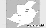 Gray Simple Map of Majune, single color outside