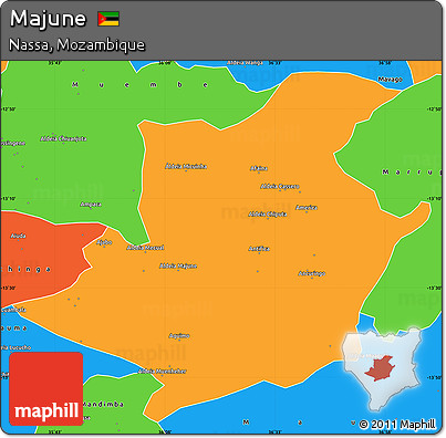 Political Simple Map of Majune
