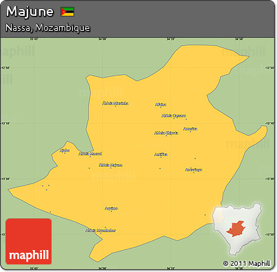 Savanna Style Simple Map of Majune, single color outside