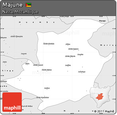 Silver Style Simple Map of Majune