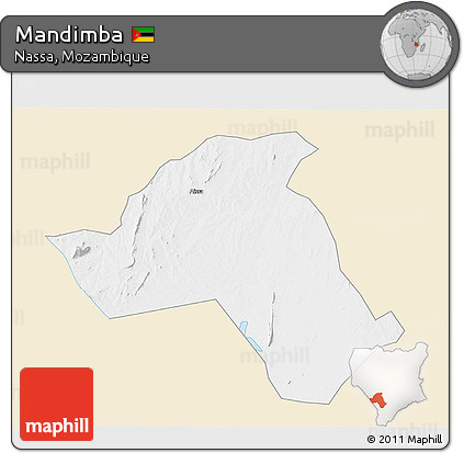 Classic Style 3D Map of Mandimba, single color outside