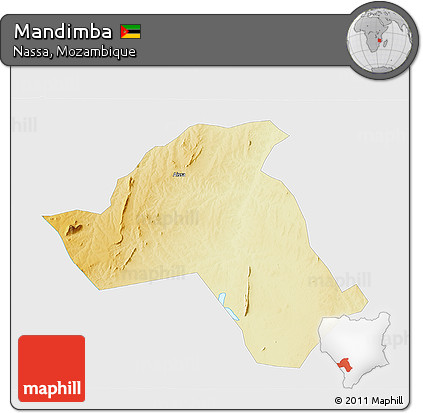 Physical 3D Map of Mandimba, single color outside