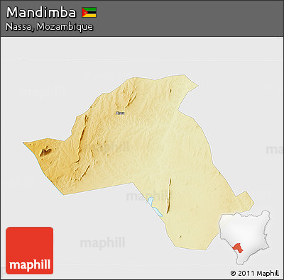 Physical 3D Map of Mandimba, single color outside