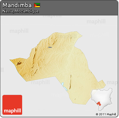 Physical 3D Map of Mandimba, single color outside