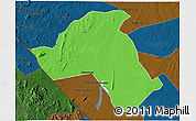 Political 3D Map of Mandimba, darken