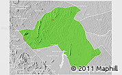 Political 3D Map of Mandimba, lighten, desaturated