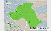 Political 3D Map of Mandimba, lighten, semi-desaturated