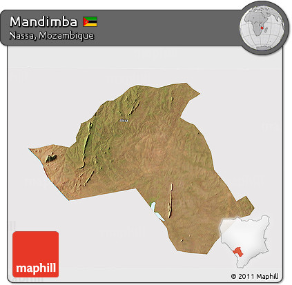 Satellite 3D Map of Mandimba, cropped outside