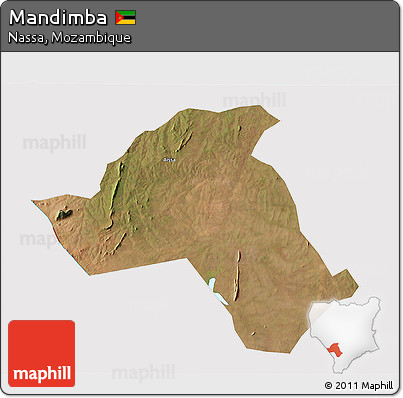 Satellite 3D Map of Mandimba, cropped outside