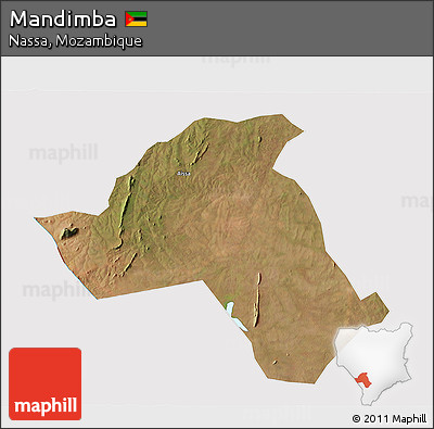 Satellite 3D Map of Mandimba, cropped outside
