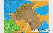Satellite 3D Map of Mandimba, political outside