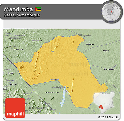 Savanna Style 3D Map of Mandimba