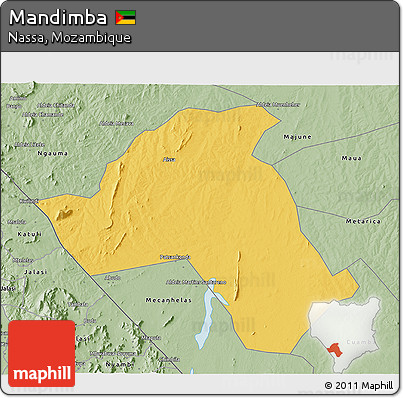 Savanna Style 3D Map of Mandimba