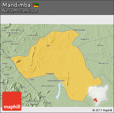 Savanna Style 3D Map of Mandimba