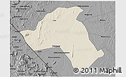 Shaded Relief 3D Map of Mandimba, darken, desaturated