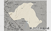 Shaded Relief 3D Map of Mandimba, darken, semi-desaturated