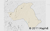 Shaded Relief 3D Map of Mandimba, lighten, desaturated