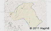 Shaded Relief 3D Map of Mandimba, lighten, semi-desaturated