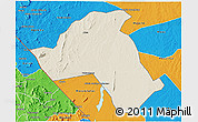 Shaded Relief 3D Map of Mandimba, political outside