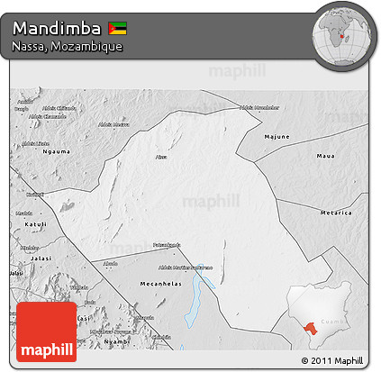 Silver Style 3D Map of Mandimba
