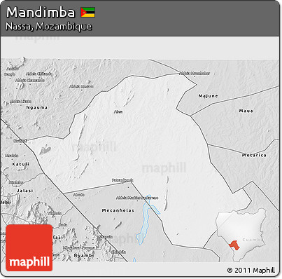 Silver Style 3D Map of Mandimba