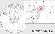 Blank Location Map of Mandimba, highlighted country, within the entire country