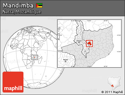 Blank Location Map of Mandimba, highlighted country