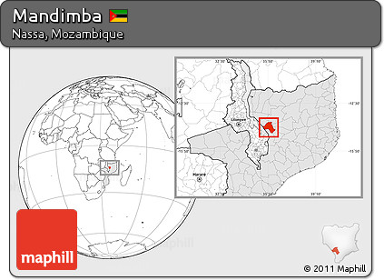 Blank Location Map of Mandimba, highlighted country