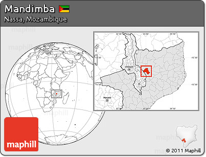 Blank Location Map of Mandimba, highlighted country