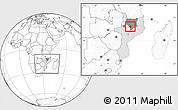 Blank Location Map of Mandimba, highlighted country, highlighted parent region, within the entire country