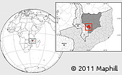 Blank Location Map of Mandimba, highlighted country, highlighted parent region