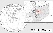 Blank Location Map of Mandimba, highlighted country