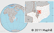 Gray Location Map of Mandimba, highlighted country
