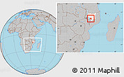 Gray Location Map of Mandimba, highlighted parent region, within the entire country