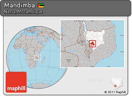 Gray Location Map of Mandimba, highlighted parent region